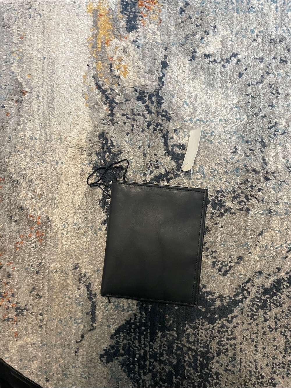Men's Black Leather Zip Wallet Travel Pouch - Minimal Carry